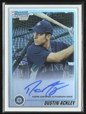 Dustin Ackley 2010 Bowman cromo refractor automático/500 C #BCP89 Seattle Mariners Foto 1 de 2
