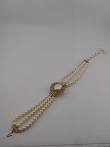 Collar Richelieu Raro De Colección Triple Hebra Imitación Perla - Imagen 1 de 7