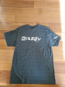 T-shirt maglietta Hurley casual taglia L uomo grigio antracite logo manica corta - Foto 1 di 9