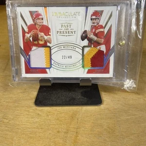 2021 Immaculate Joe Montana Patrick Mahomes II Jersey Patch #22/49 Chiefs - Picture 1 of 7