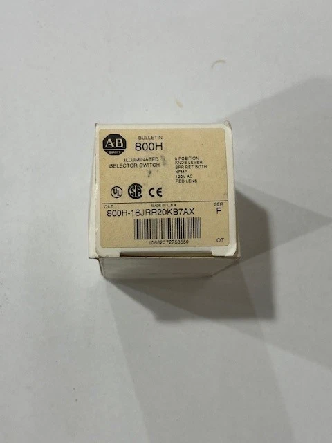 ALLEN BRADLEY 800H-16JRR20KB7AX RED ILLUMINATED SELECTOR SWITCH  *NEW IN BOX* - Image 1 of 1