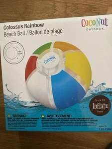 Pelota de playa inflable arco iris de vinilo de 48". Nuevo precintado - Imagen 1 de 2