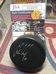 John Leclair Signed NHL Puck JSA - Picture 1 of 4