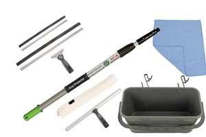 Axis Line 1,25m Teleskop Fensterputzer Set mit 25/35cm Abzieher, Zubehör & Eimer - Bild 1 von 10