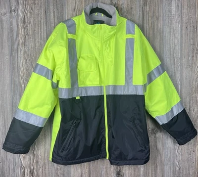 Tri-Mountain Men's XL Fleece Lined Winter Safety Jacket Class 3 Type R  #8831 - Image 1 of 4