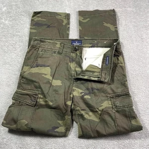 American Eagle Outfitters pantaloni cargo slim dritti mimetici uomo 32x34 esercito utility - Foto 1 di 15