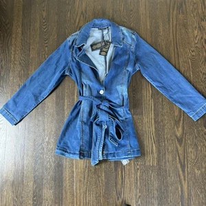 DG2 Diane Gilman Damen Long Button Jacket With Belt Medium Wash Size Medium - Bild 1 von 6