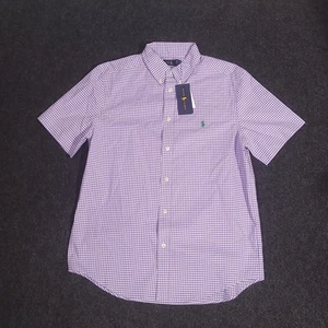 Polo Ralph Lauren Button Down Hemd Jungen XL (18-20) Lila Kurzarm Stretch - Bild 1 von 17
