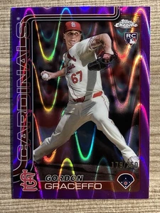 2025 Topps Chrome "Purple RayWave" Gordon Graceffo Rc NM #d/250 Stl. Cardinals - Picture 1 of 3