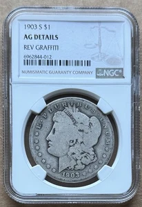1903 S $1 NGC AG DETAILS 1903-S MORGAN SILVER DOLLAR - Picture 1 of 2