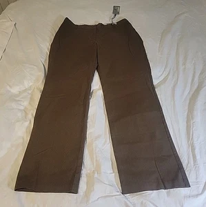 Chicos Korinne Anzughose Damen Gr. 2 Reg US 12 schokobraun Ton in Ton Streifen NEU - Bild 1 von 14