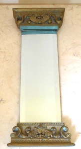 Römische Säule Wandspiegel 15" x 6" hängend - Grünspan blau/grün & gold - Bild 1 von 4