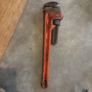 Rigid 18" Heavy Duty Pipe Wrench The Ridge Tool Co. Great Teeth - Picture 1 of 4
