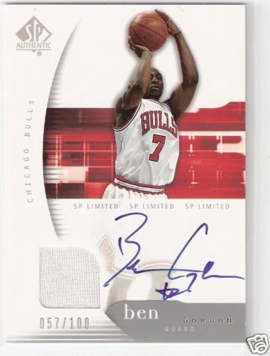 05-06 UD SP AUTHENTIC - BEN GORDON - AUTOGRAPH #/100 - Image 1 of 1
