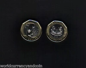 SINGAPORE 1 DOLLAR NEW 2013-2025 MERLION BI METAL UNC MONEY ASIA ASEAN 1 COIN - Picture 1 of 4