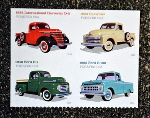 2016USA #5101-5104 Forever Pickup Trucks - Block of 4 Mint ford ih chevrolet - Picture 1 of 1