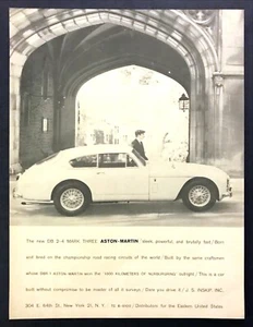 Aston-Martin DB 1958 2-4 Mark Three foto cupé "brutalmente rápido" anuncio impreso vintage - Imagen 1 de 1