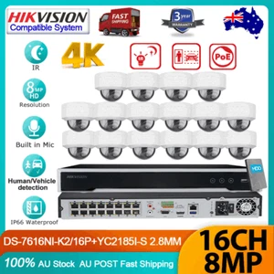 Hikvision 12MP 16CH Camera CCTV System Kit 4K 8MP IR Dome IP Camera POE MIC Lot - Picture 1 of 27