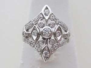 14 k contemporáneo. Anillo de cóctel de diamantes de oro blanco, nuevo - Imagen 1 de 7