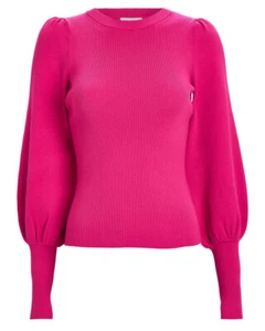 A.L.C. 'Lyla' Puff Sleeve Ribbed Sweater in Fuschia sz S - Picture 1 of 6