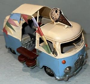 "Camión de helados estilo retro autobús furgoneta decoración mesa azul 7"" X 5""" - Imagen 1 de 10