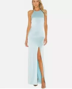 Alice + Olivia Mottley Powder Blue Maxi Slip Dress Women’s Size 12 - Picture 1 of 5
