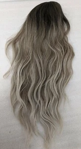 23" dunkelbraun bis blond ombre lang wellig lockig blond Perücke Damen Kunsthaar - Bild 1 von 2