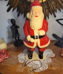 Vintage White Face Santa Hard blow mold 1940s 60s  christmas decor table top 17" - Picture 1 of 12