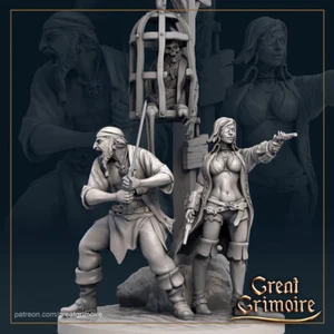 Miniatura Human Pirate Sibling Fighter Ranger | D&D DnD | - Imagen 1 de 1