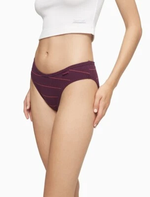 NWT Calvin Klein Women's (LARGE) RIBBED BIKINI GRAPE GLIMMER QD3885-500 - Image 1 of 4