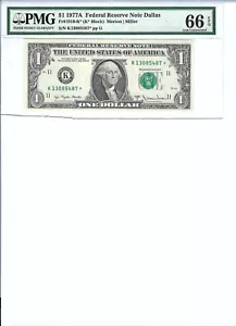 1977 $1 FRn FR1910-K* PMG 66 EPQ, Dallas * Note S/N K13085487*!!! - Picture 1 of 2