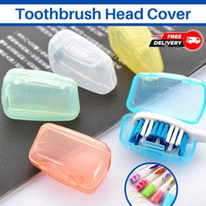 Porta testine spazzolino da denti copri plastica portatile UK supporto tappo spazzolino custodia set - Foto 1 di 15