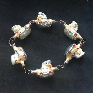 Vintage geblasene Glasperle Seemannente Weihnachtsgirlande Westdeutschland - Bild 1 von 4