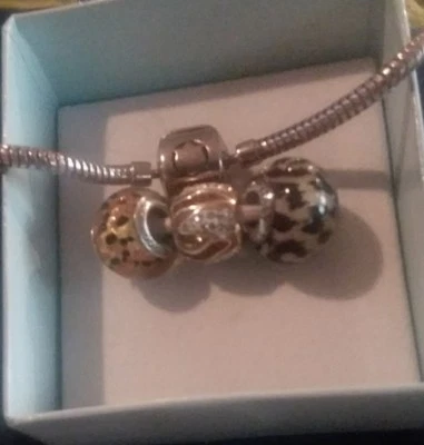 AUTHENTIC PERSONA ZALES CHARM BRACELET 2 QVC MURANO Italy .925 BEADS lot + BOX - Image 1 of 3