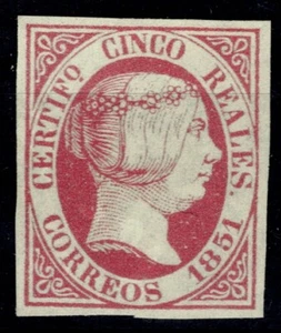 Edifil 9 nuevo * mng 1851 Isabel II sello de España Spain Lujo - Foto 1 di 1