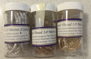 Sadi Thread by Rajmahal-Broad Check Gold 3m & Silver 1.5m &Gold Coiled 3.5m NOS - Picture 1 of 2