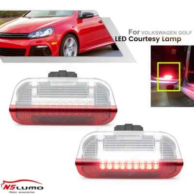 2xLED Puerta Cortesía Luz Charco Lámpara Para VW Passat B6 B7 Golf GTi Jetta MK5 MK6 Foto 1 de 4
