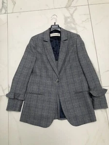 Damen Blazer SHIRTAPORTER Gr.38 dt 44 it. GRAU BLAU KARIERT - Bild 1 von 6