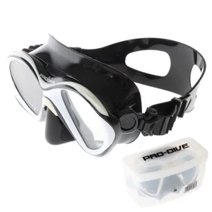 Pro-Dive Ultra Low Volume UV400 Anti-Fog Dive Mask Black/White - Picture 1 of 6