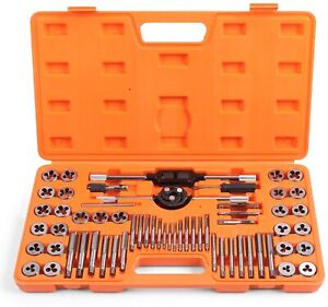 60 Pcs Master Tap and Die Set Coarse and Fine Threads Tools SAE Inch / Metric MM