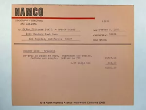 Cherry 2000 il film Orion Pictures Billhead per Presskit ottobre 1987 raro - Foto 1 di 4