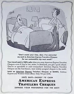 1951 American Express Travelers Cheques Cartoon Panel Vintage 50s Print Ad - Bild 1 von 2