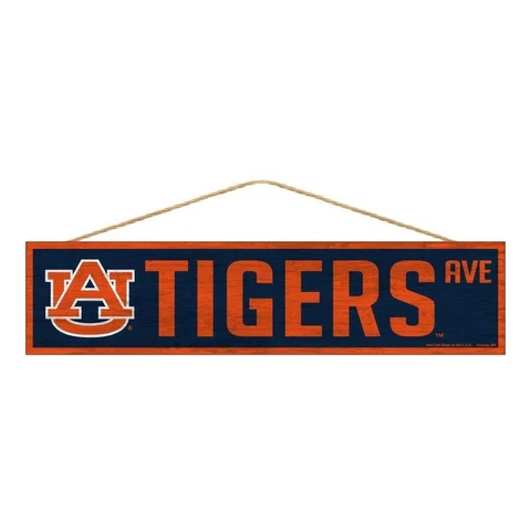 Auburn Tigers 4"x17" Wood Sign Avenue Design [NEW] NCAA Street Banner Wall Cover