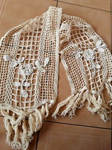   dessu de table ou rideau 135 cm +14 pompon  x 33 cm@OLD - Picture 1 of 3