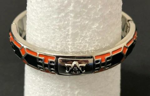 Auburn Tigers Navy Orange Mosaic Bangle Enamel Silver Bracelet Emerson Street Cover