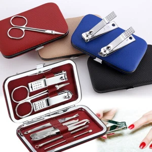 8 Pezzi Kit Cura Unghie Set Taglierina Tagliaunghie Manicure Pedicure Cuticole Strumento Set Regalo - Foto 1 di 10