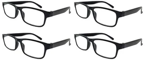 4 Paia Occhiali da Lettura Uomo Donna Unisex, Telaio Quadrato Bloccante Luce Blu - Foto 1 di 8