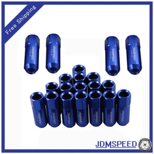 JDMSPEED 20PCS BLUE 60MM EXTENDED FORGED ALUMINUM TUNER RACING LUG NUT M12X1.5 - Picture 1 of 5