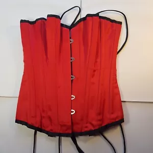 VOLLERS Corset Red Satin Size Small 51cm 20inches - Picture 1 of 4