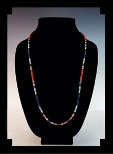 White Fox Creation: Long Slender Gemstone and Shell Necklace - Picture 1 of 5